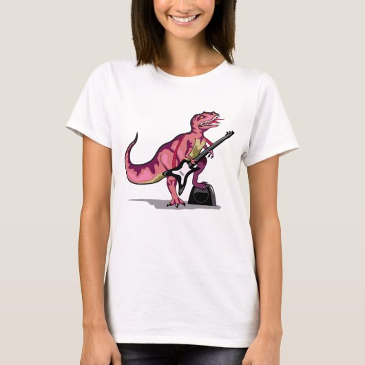 Tyrannosaurus Rex spielt Gitarre. T-Shirt (Vorderseite)