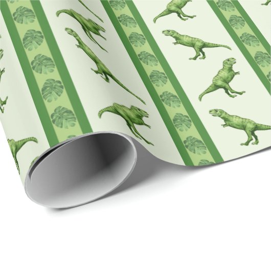 Tyrannosaurus Rex Stripe Geschenkpapier (Rolleneckpunkt)