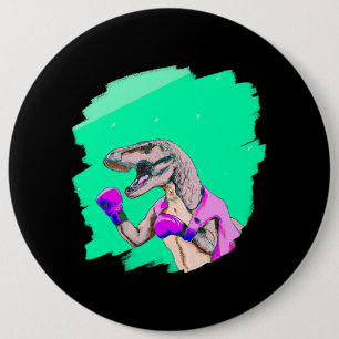 Tyrannosaurus Rex T Rex Boxing Cooler Funny Dinosa Button