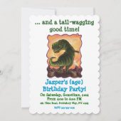 Tyrannosaurus Rex TagParty Diecut Custom Einladung (Rückseite)