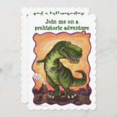 Tyrannosaurus Rex TagParty Diecut Custom Einladung (Vorne/Hinten)