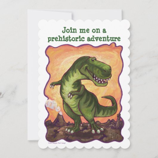 Tyrannosaurus Rex TagParty Diecut Custom Einladung (Vorderseite)