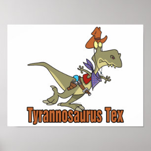 Tyrannosaurus rex tex Cowboy Dinosaurier Poster