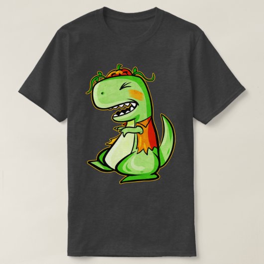 Tyrannosaurus Rex TRex mit Brust und Kürbiskugel f T-Shirt (Design vorne)
