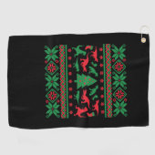 Tyrannosaurus Rex Ugly Christmas Sweater - Trex Ug Golfhandtuch (Horizontal)