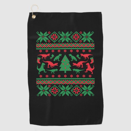 Tyrannosaurus Rex Ugly Christmas Sweater - Trex Ug Golfhandtuch (Vorderseite)