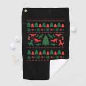 Tyrannosaurus Rex Ugly Christmas Sweater - Ugly Ch Golfhandtuch (Insitu)