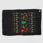Tyrannosaurus Rex Ugly Christmas Sweater - Ugly Ch Golfhandtuch (Horizontal)