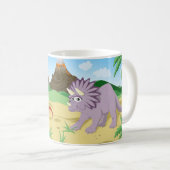 Tyrannosaurus Rex und Triceratops Kaffeetasse (VorderseiteRechts)