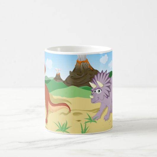 Tyrannosaurus Rex und Triceratops Kaffeetasse (Mittel)