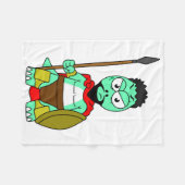 Tyrannosaurus Rex verkleidet als Leonidas. Fleecedecke (Vorderseite (Horizontal))