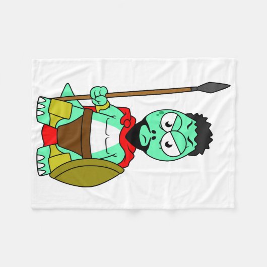 Tyrannosaurus Rex verkleidet als Leonidas. Fleecedecke (Vorderseite (Horizontal))