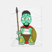 Tyrannosaurus Rex verkleidet als Leonidas. Fleecedecke (Vorderseite)