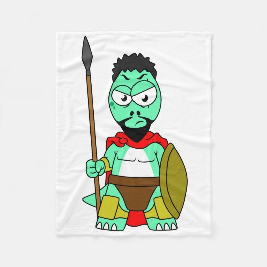 Tyrannosaurus Rex verkleidet als Leonidas. Fleecedecke (Vorderseite)