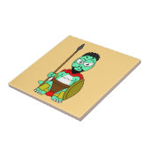 Tyrannosaurus Rex verkleidet als Leonidas. Fliese (Seite)