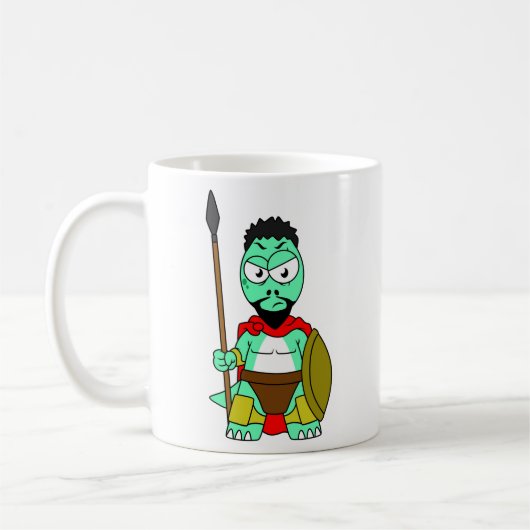 Tyrannosaurus Rex verkleidet als Leonidas. Kaffeetasse (Links)