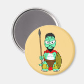 Tyrannosaurus Rex verkleidet als Leonidas. Magnet (Vorderseite/Rückseite)