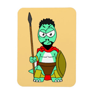 Tyrannosaurus Rex verkleidet als Leonidas. Magnet
