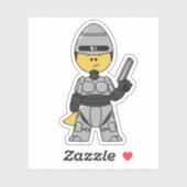 Tyrannosaurus Rex verkleidet als Robocop. Aufkleber (Blatt)