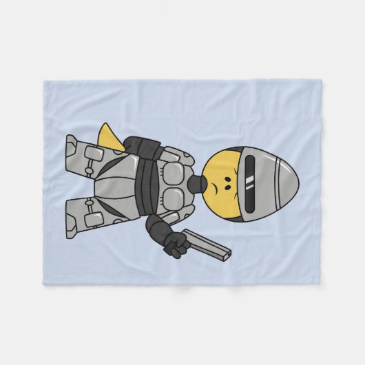 Tyrannosaurus Rex verkleidet als Robocop. Fleecedecke (Vorderseite (Horizontal))