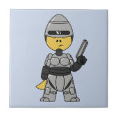 Tyrannosaurus Rex verkleidet als Robocop. Fliese (Vorderseite)