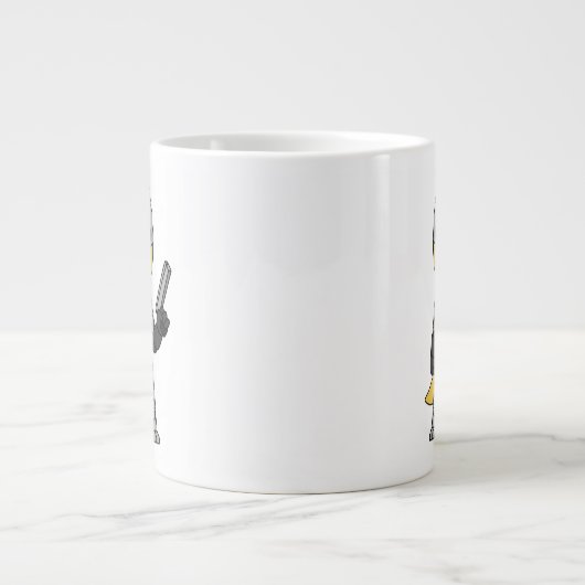 Tyrannosaurus Rex verkleidet als Robocop. Jumbo-Tasse (Vorderseite)