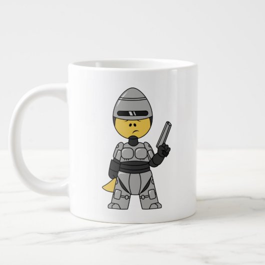 Tyrannosaurus Rex verkleidet als Robocop. Jumbo-Tasse (Links)