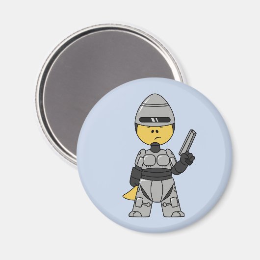 Tyrannosaurus Rex verkleidet als Robocop. Magnet (Vorderseite/Rückseite)