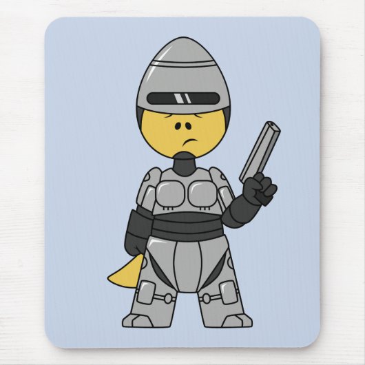 Tyrannosaurus Rex verkleidet als Robocop. Mousepad (Vorne)