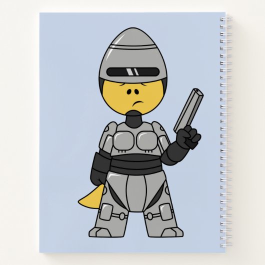 Tyrannosaurus Rex verkleidet als Robocop. Notizblock (Rückseite)