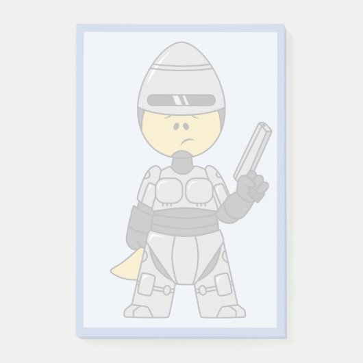 Tyrannosaurus Rex verkleidet als Robocop. Post-it Klebezettel (Vorderseite)