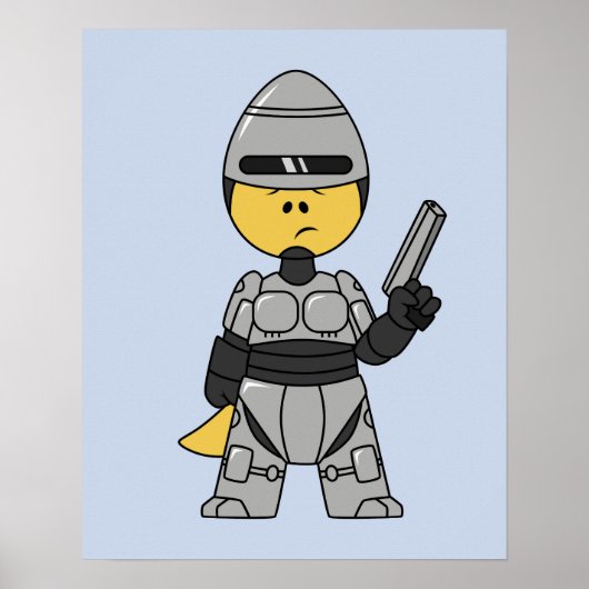 Tyrannosaurus Rex verkleidet als Robocop. Poster (Vorne)