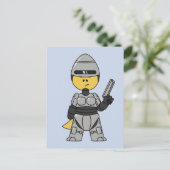 Tyrannosaurus Rex verkleidet als Robocop. Postkarte (Stehend Vorderseite)