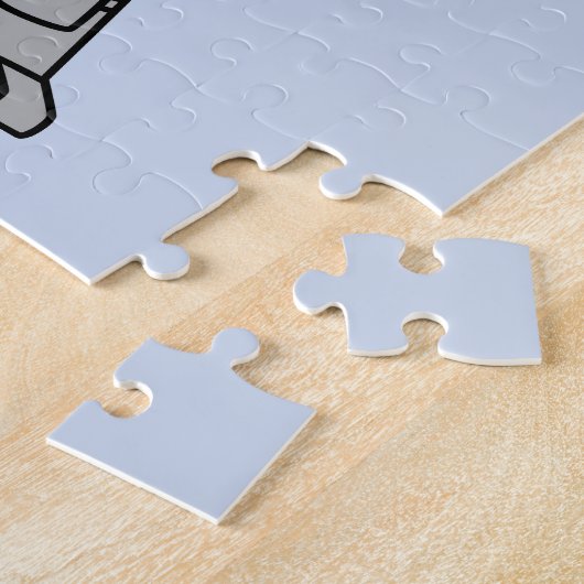 Tyrannosaurus Rex verkleidet als Robocop. Puzzle (Seite)