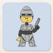 Tyrannosaurus Rex verkleidet als Robocop. Rechteckiger Pappuntersetzer (Vorderseite)