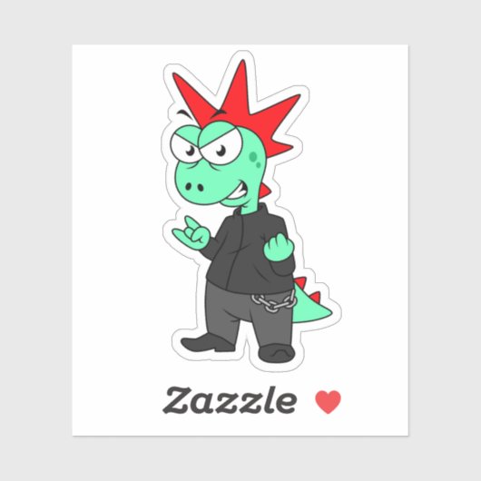 Tyrannosaurus Rex verkleidete sich als Punk. Aufkleber (Blatt)