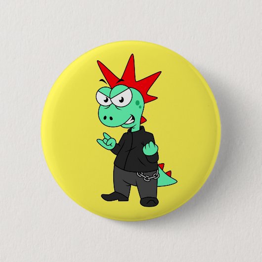 Tyrannosaurus Rex verkleidete sich als Punk. Button (Vorderseite)