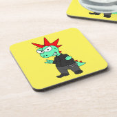 Tyrannosaurus Rex verkleidete sich als Punk. Getränkeuntersetzer (Linke Seite)