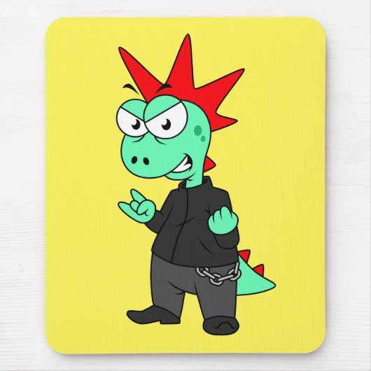 Tyrannosaurus Rex verkleidete sich als Punk. Mousepad (Vorne)