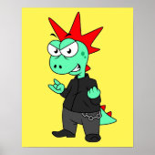 Tyrannosaurus Rex verkleidete sich als Punk. Poster (Vorne)