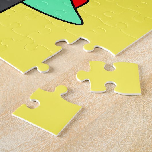 Tyrannosaurus Rex verkleidete sich als Punk. Puzzle (Seite)