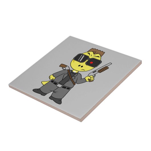 Tyrannosaurus Rex verkleidete sich als Terminator. Fliese (Seite)