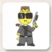 Tyrannosaurus Rex verkleidete sich als Terminator. Getränkeuntersetzer (Vorderseite)