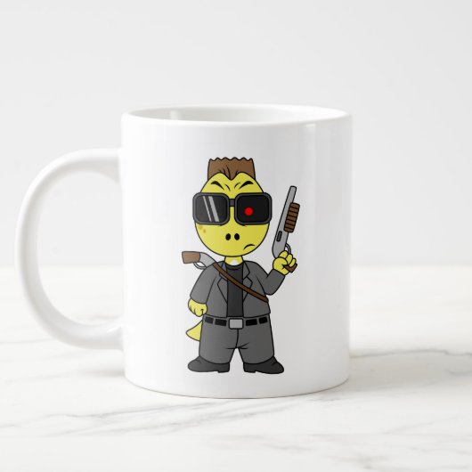 Tyrannosaurus Rex verkleidete sich als Terminator. Jumbo-Tasse (Links)