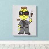 Tyrannosaurus Rex verkleidete sich als Terminator. Leinwanddruck (Insitu (Holzboden))