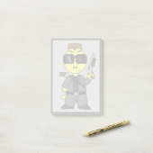 Tyrannosaurus Rex verkleidete sich als Terminator. Post-it Klebezettel (Auf Schreibtisch)