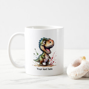 Tyrannosaurus Rex Wasserfarbspritzer Personalisier Kaffeetasse