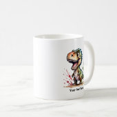 Tyrannosaurus Rex Watercolor Splash Personalisiert Kaffeetasse (VorderseiteRechts)