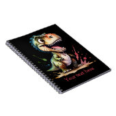 Tyrannosaurus Rex Watercolor Splash Personalisiert Notizblock (Rechte Seite)