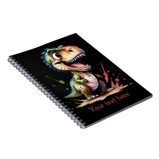 Tyrannosaurus Rex Watercolor Splash Personalisiert Notizblock (Rechte Seite)